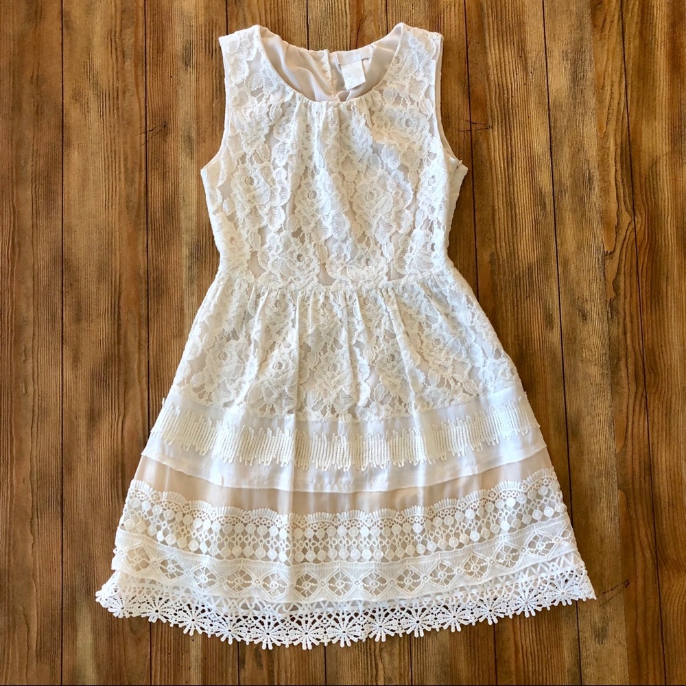 MM Couture Ivory Lace Dress